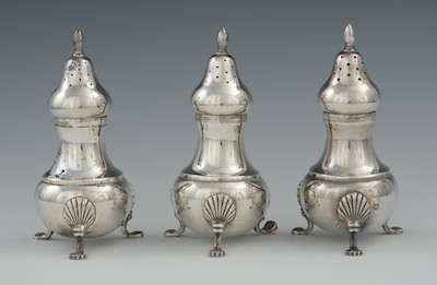 Three Sterling Silver Salt Shakers