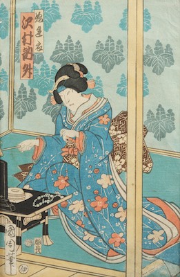 A Japanese Woodblock Print Geisha 132bfe