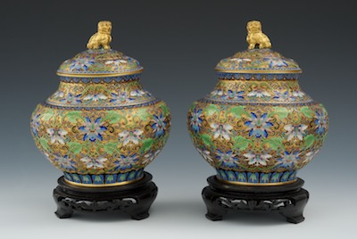 A Pair of Chinese Cloisonne Enamel