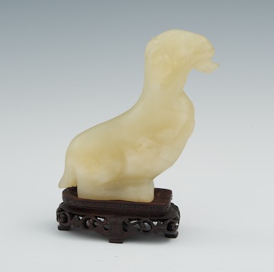 A Carved Yellow Jade Goat Figure 132c1e