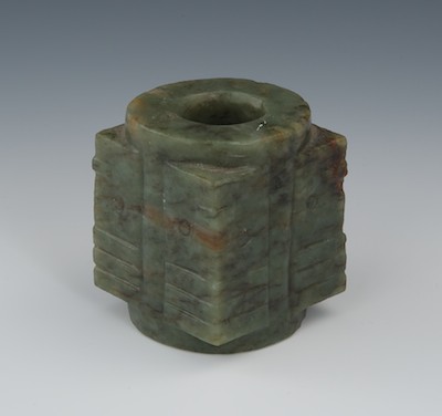 A Chinese Carved Jade Cong Medium 132c22