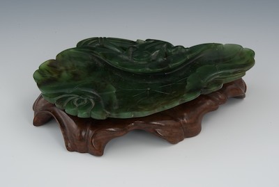 A Spinach Jade Carved Dish Chinese 132c2d