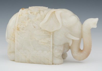 A Chinese Carved Hardstone of an Elephant