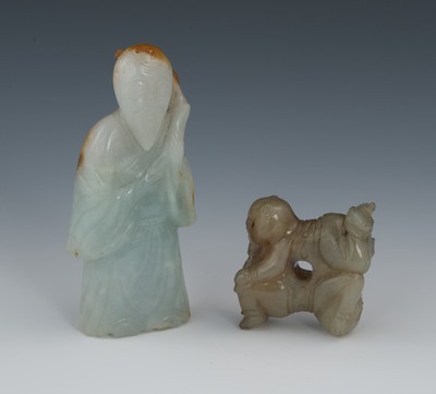 A Chinese Jadeite Figure and Hardstone 132c7a