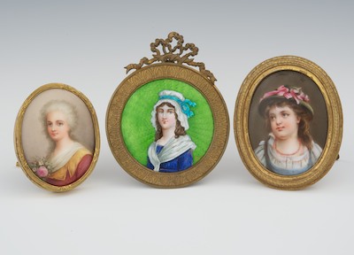 A Lot of Three Miniature Portraits  132cdb