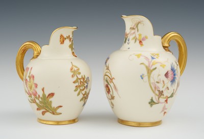 Two Royal Worcester Flatback Jugs 132ced