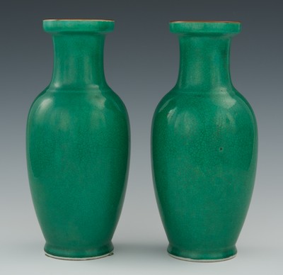 A Pair of Emerald Green Glaze Porcelain 132cef