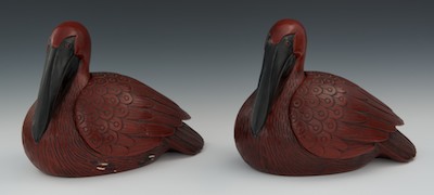 A Pair of Very Decorative Ceramic Pelicans