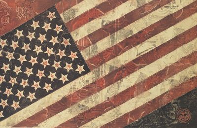 Shepard Fairey (American b. 1970) Flag.