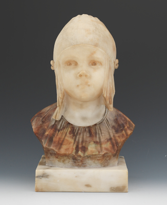 Carved Alabaster Bust of a Young 132db8