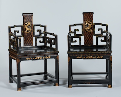 A Pair of Chinese Painted Chairs 132dfd