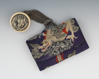 A Japanese Tobacco Pouch with Kagamibuta