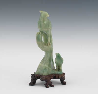 A Carved Jade Bird Figurine on