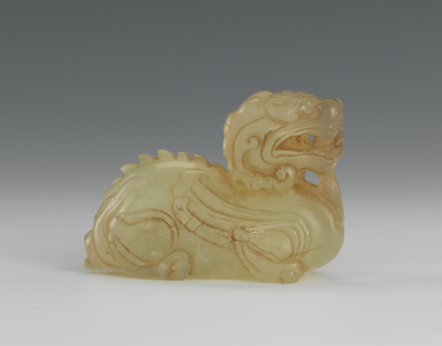 Chinese Carved Jade Recumbent Beast 132e1a