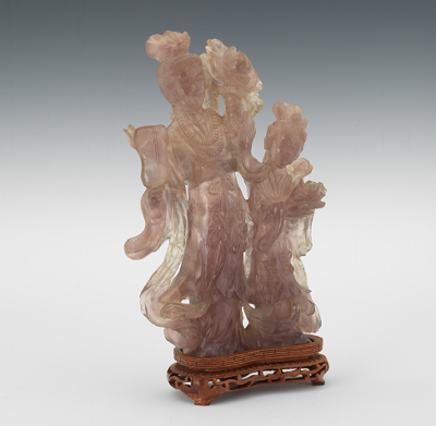 Lavender Quartz Figure With Woman