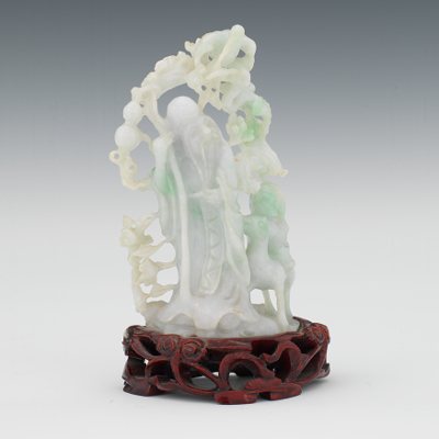 Carved Jadeite Scholar with Small