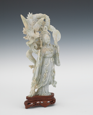 Carved Jadeite Guan Yin Figure