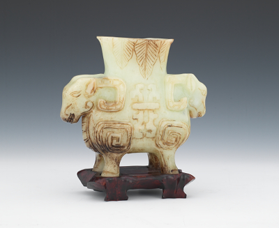 Double Headed Ram Nephrite Figurine 132e3c