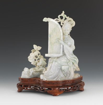 Finely Carved Jadeite Female Figurine