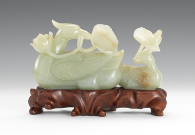 Chinese Carved Nephrite Geese Pale 132e47