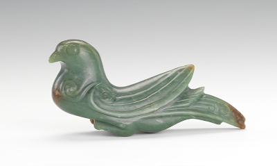 A Chinese Green Jade Bird Archaic