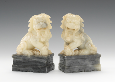 A Pair of Carved Jade Foo Dogs 132e63