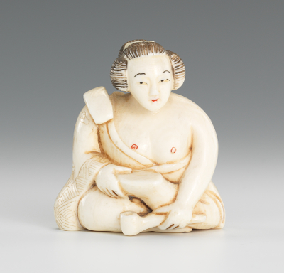 Carved Ivory Netsuke of Seated 132e70