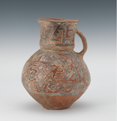 Pre-Columbian Jug Red clay jug with
