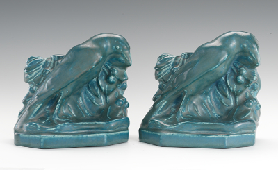 A Pair of Rookwood "Rook" Bookends
