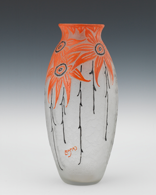 A Legras Cameo Glass Vase Textured