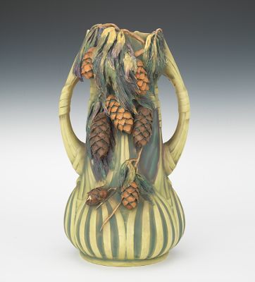 A Large Austrian Pottery Vase Molded 132e97