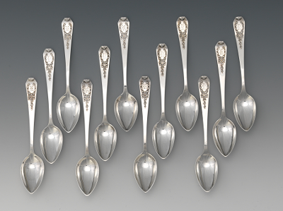 Twelve Fine Silver Teaspoons by 132f07