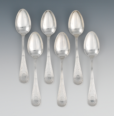 Six Sterling Silver Tea Spoons 132f10