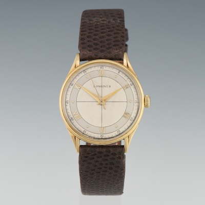 A Gentlemans Longines Wrist Watch 14k