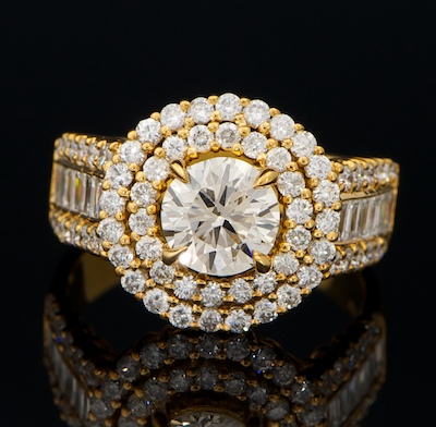 A Ladies' Diamond Ring 18k yellow