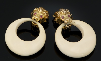 A Pair of Carved Ivory and Lion 132f52