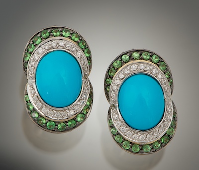 A Pair of Turquoise Diamond and 132f54