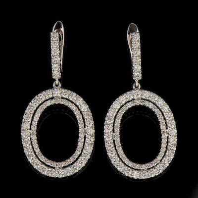 A Pair of Diamond Pendant Earrings 132f5f