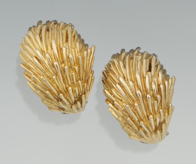A Pair of Gold Textured Earrings