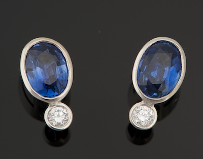 A Pair of Platinum Sapphire and 132f7c