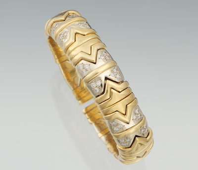 A Ladies Two Tone Gold and Diamond 132f8a