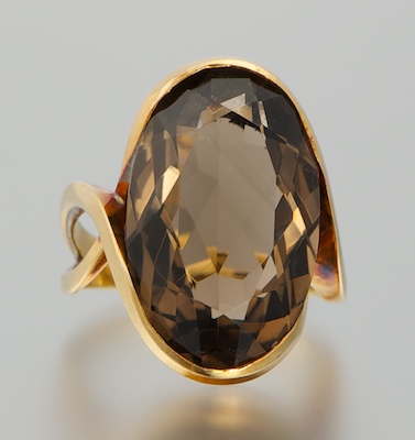 A Ladies Smoky Citrine Ring 14k 132f98