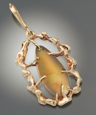 A Ladies' Opal and Gold Pendant