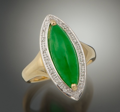 A Ladies' Jadeite and Diamond Ring