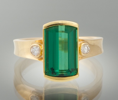 A Ladies' 18k Gold Tourmaline and