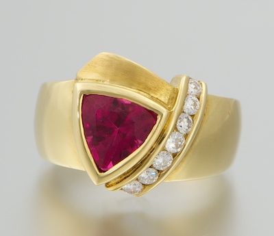 A Ladies' 18k Gold Rubellite and