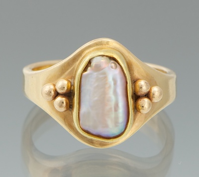 A Ladies' Keshi Pearl Ring 14k