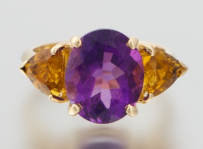 A Ladies' 18k Gold Amethyst and