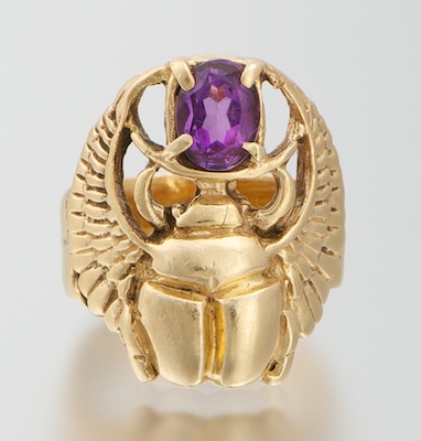 An Interesting Scarab and Amethyst