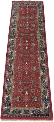 A Red Kashan Style Runner Burgundy red
